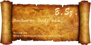 Becherer Szénia névjegykártya
